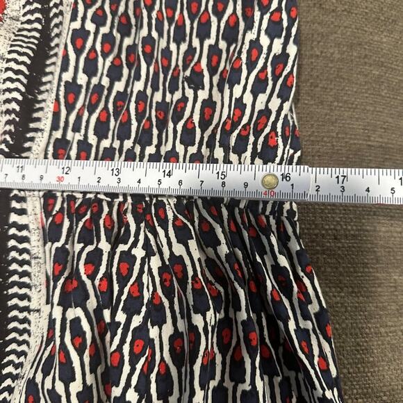 Tracy Reese Anthropologie Smocked Halter Dress 100% Silk Indigo Ruby Motif M NWT - Picture 11 of 12